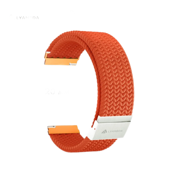 Ремешок нейлоновый плетеный для часов Lyambda PLEIONE 20мм, коралловый